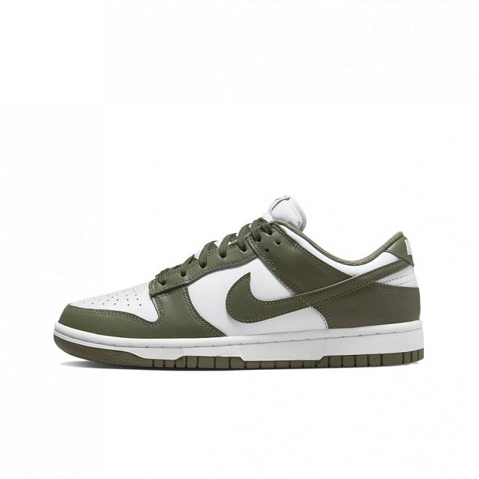 Кроссовки женские Nike Dunk Low White/Medium Olive/White