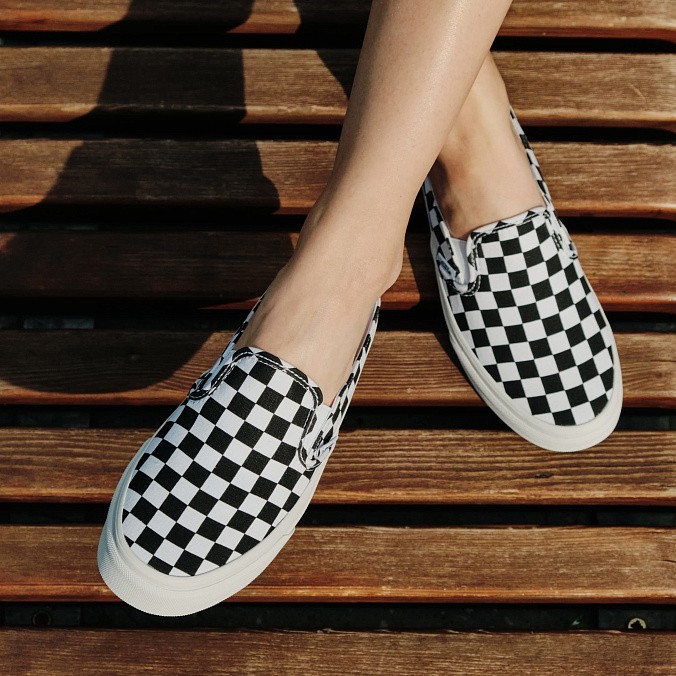 Мюли унисекс Vans Classic Slip-On Mule Checkerboard Black/True White